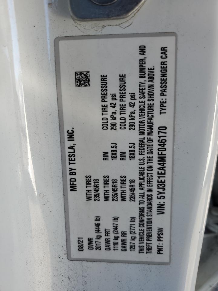 2021 TESLA MODEL 3