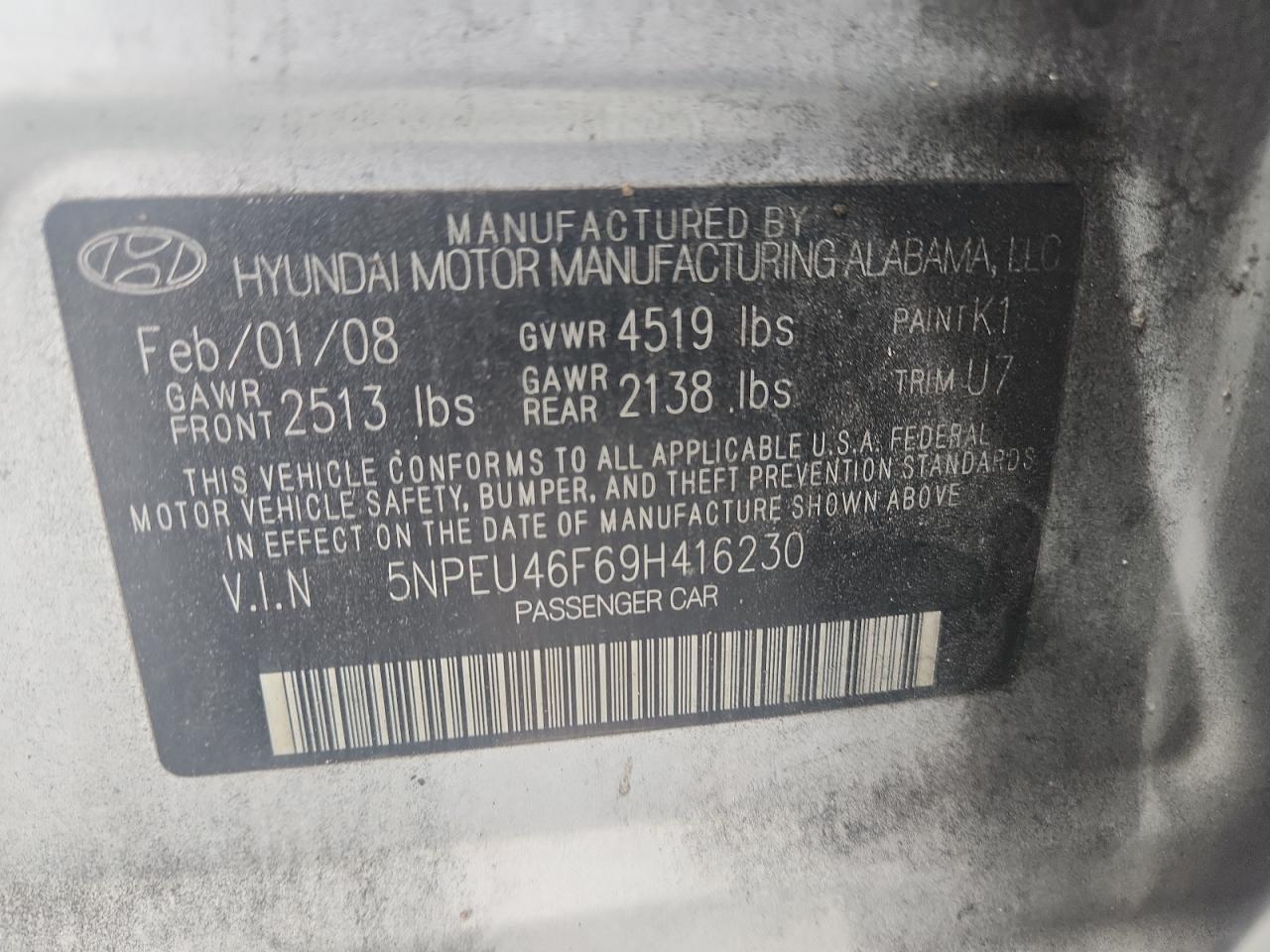 2009 HYUNDAI SONATA