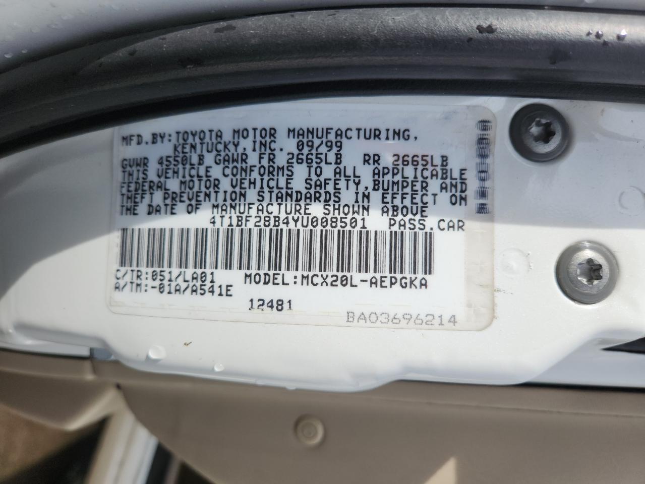 2000 TOYOTA Avalon