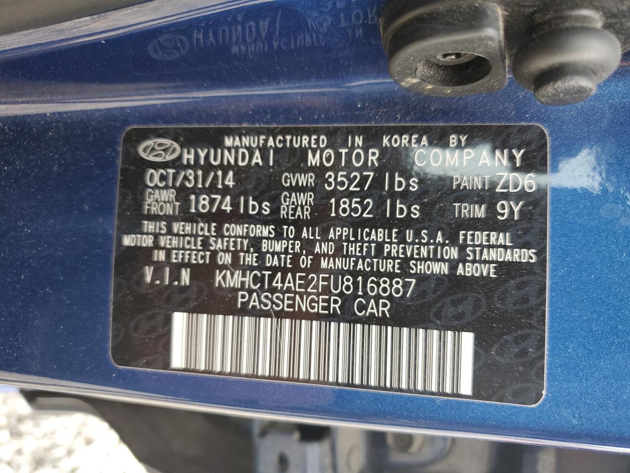 2015 HYUNDAI ACCENT