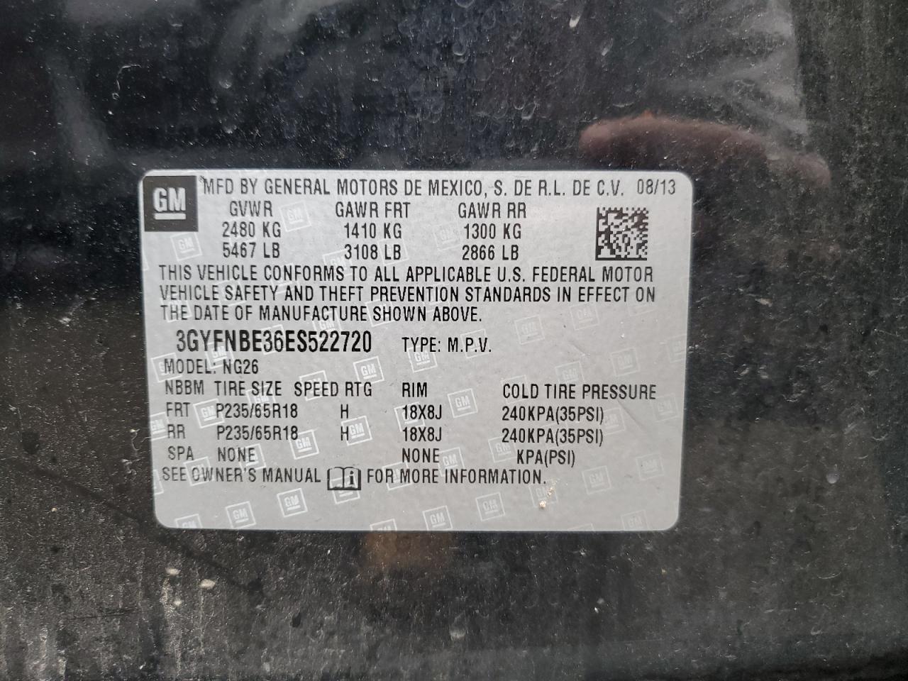 2014 CADILLAC SRX