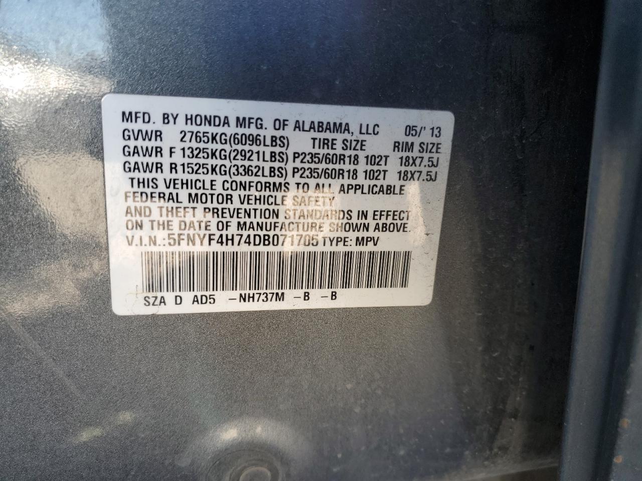 2013 HONDA PILOT