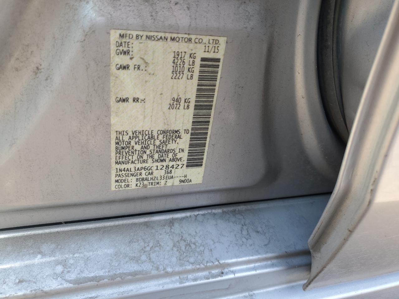 2016 NISSAN ALTIMA