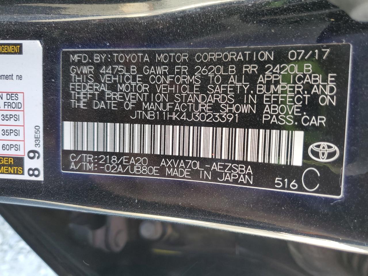 2018 TOYOTA CAMRY