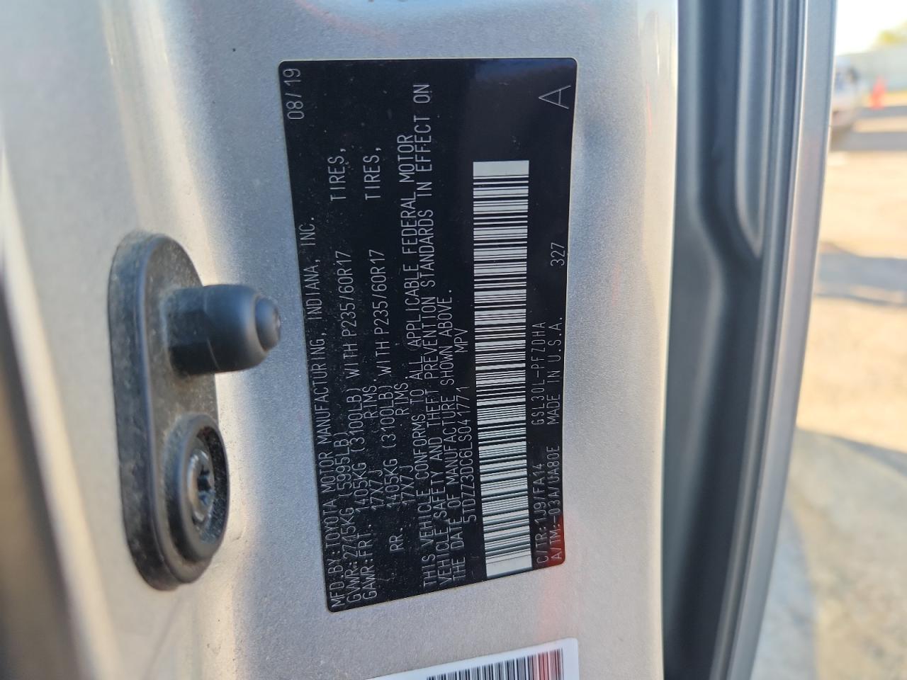 2020 TOYOTA SIENNA
