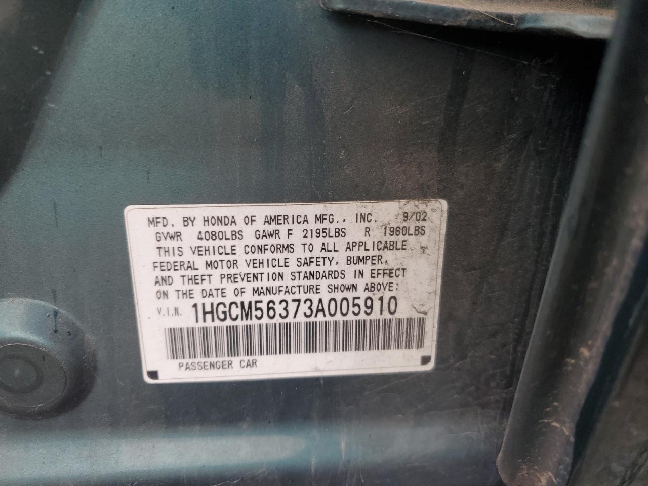 2003 HONDA ACCORD