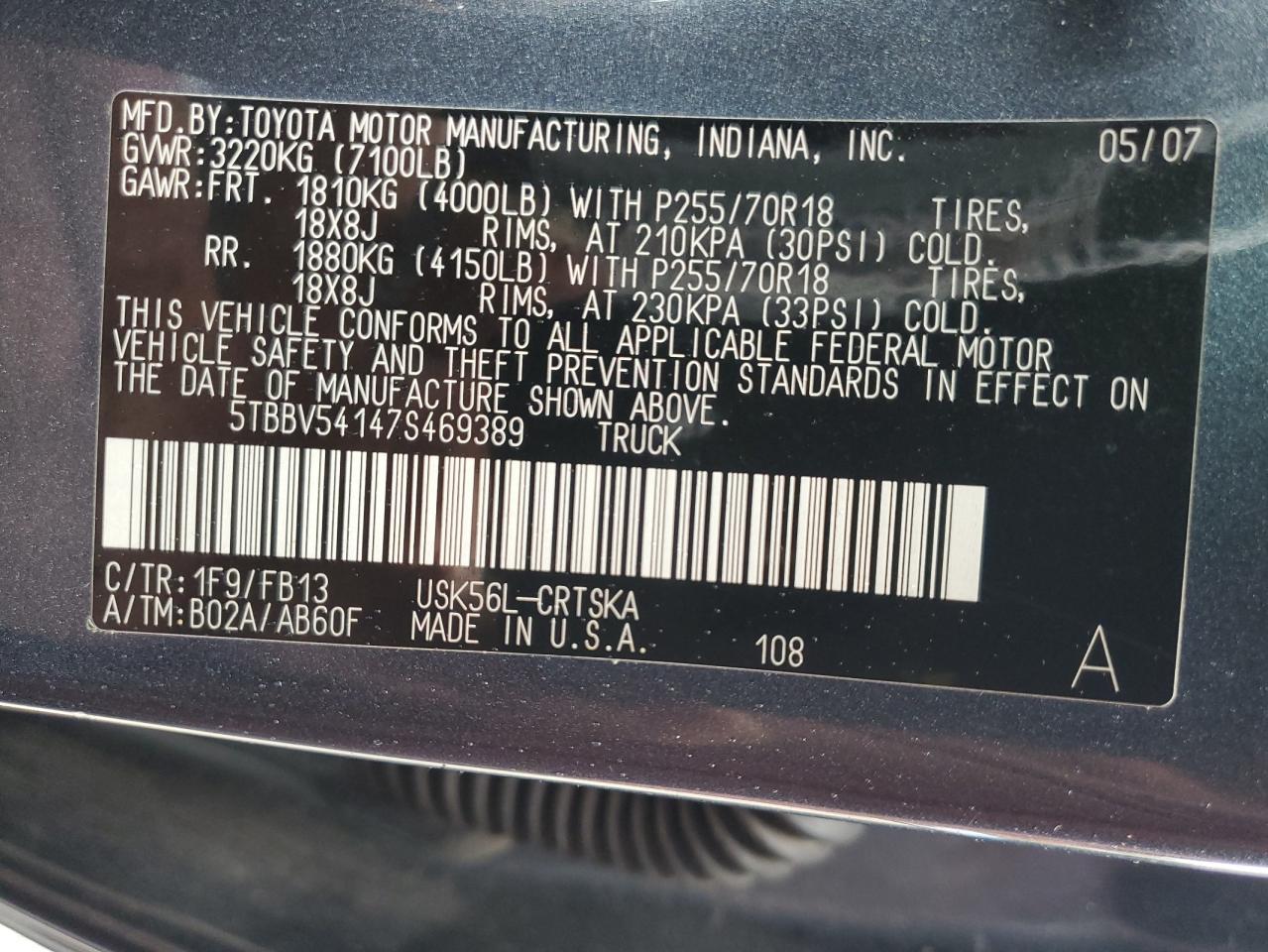 2007 TOYOTA TUNDRA