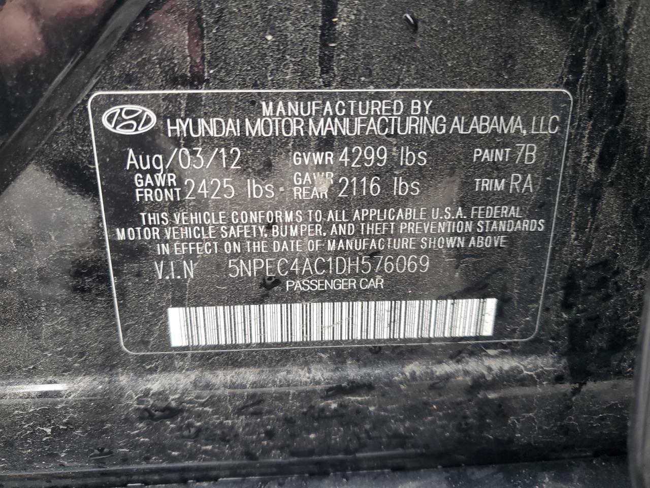 2013 HYUNDAI SONATA