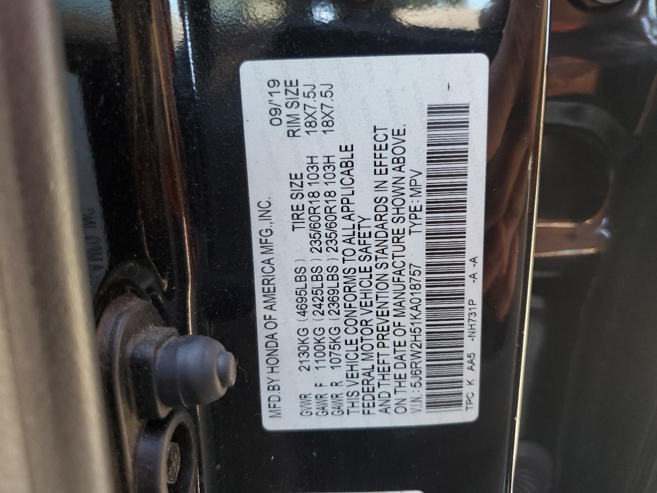 2019 HONDA CR-V