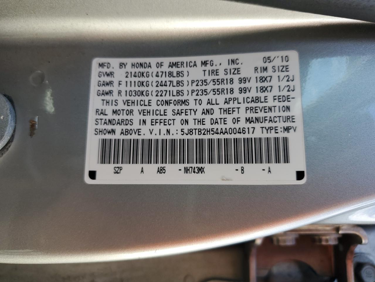 2010 ACURA RDX