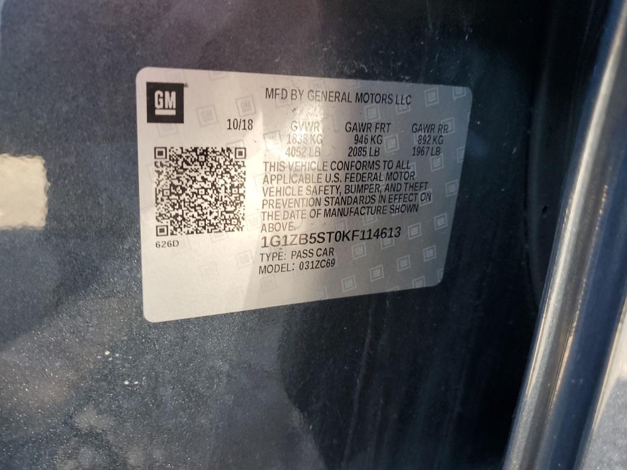 2019 CHEVROLET MALIBU