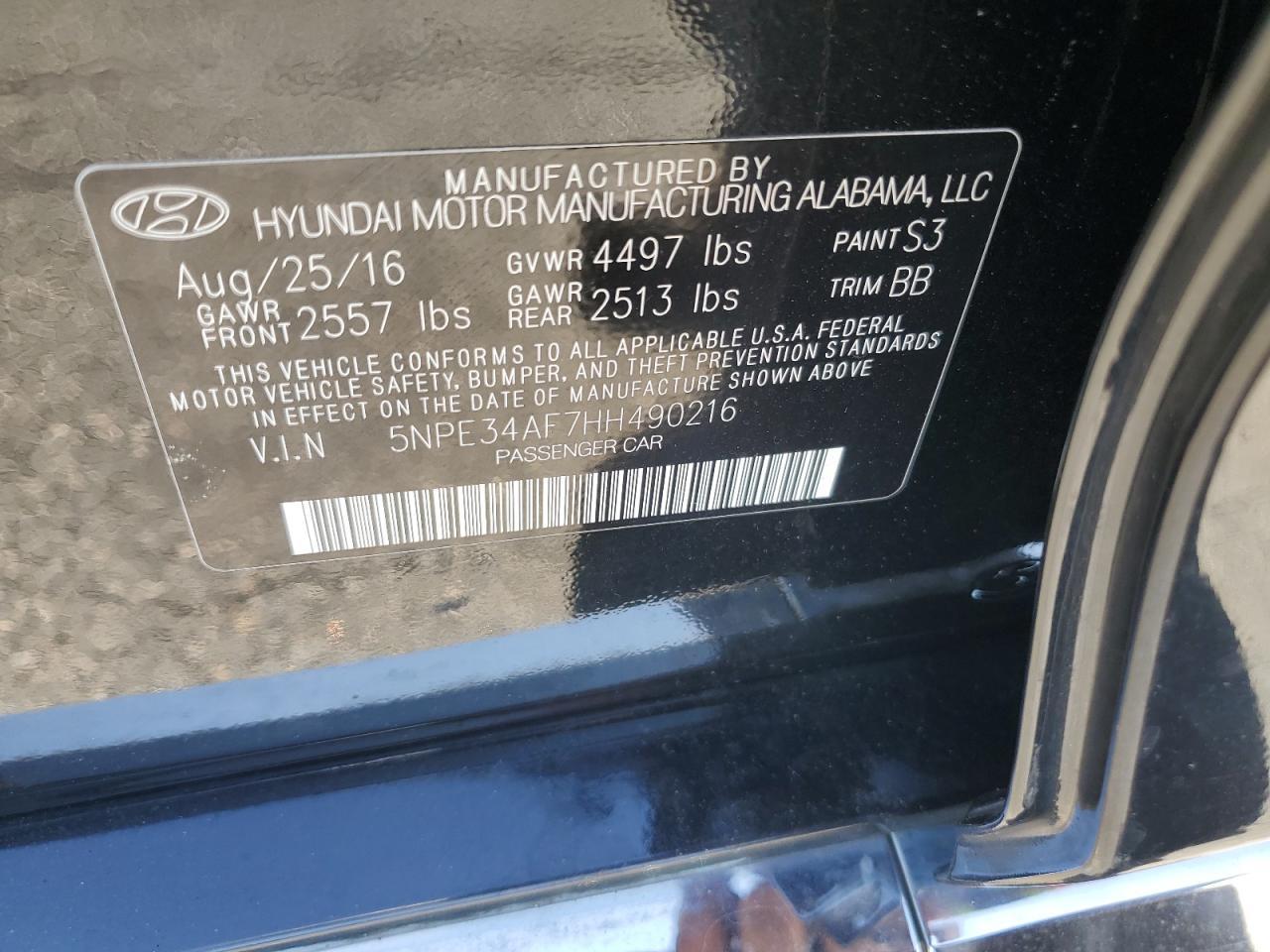 2017 HYUNDAI SONATA