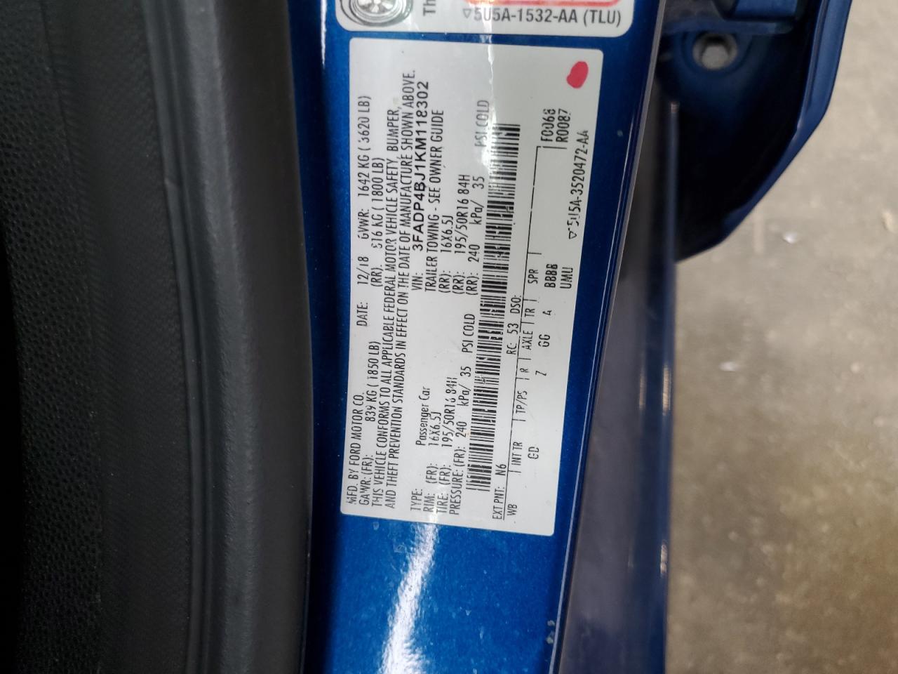 2019 FORD Fiesta