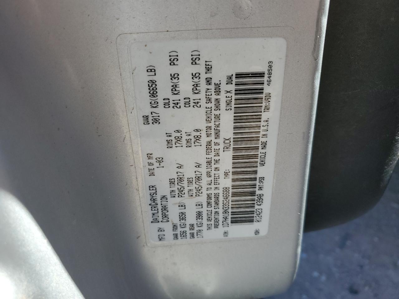 2003 DODGE RAM 1500