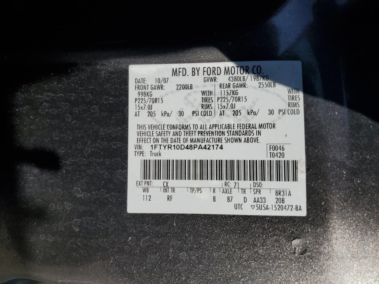2008 FORD RANGER