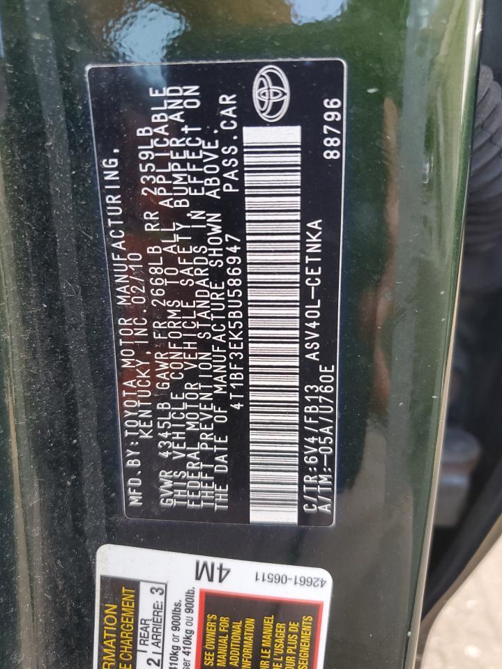 2011 TOYOTA CAMRY