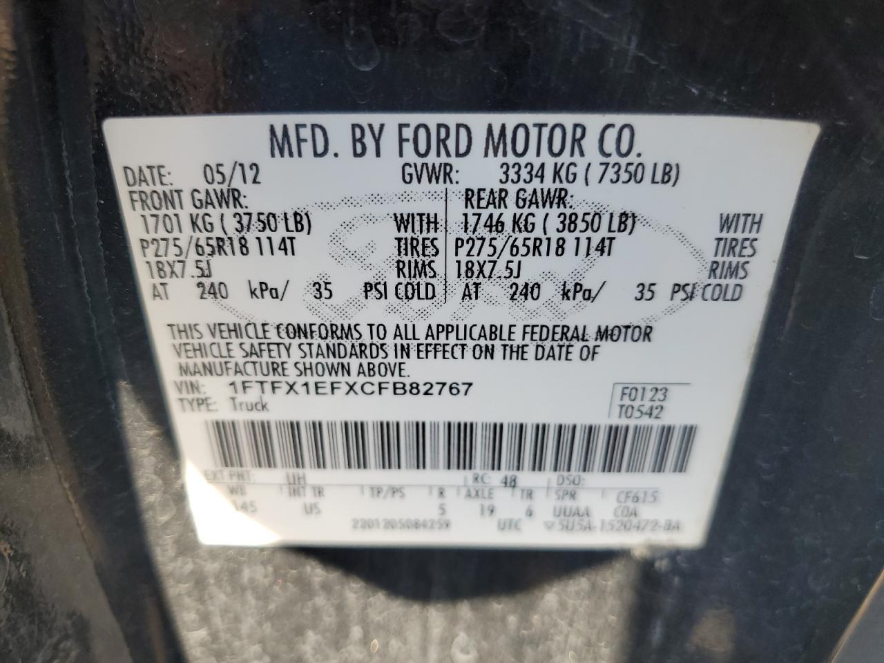 2012 FORD F-150