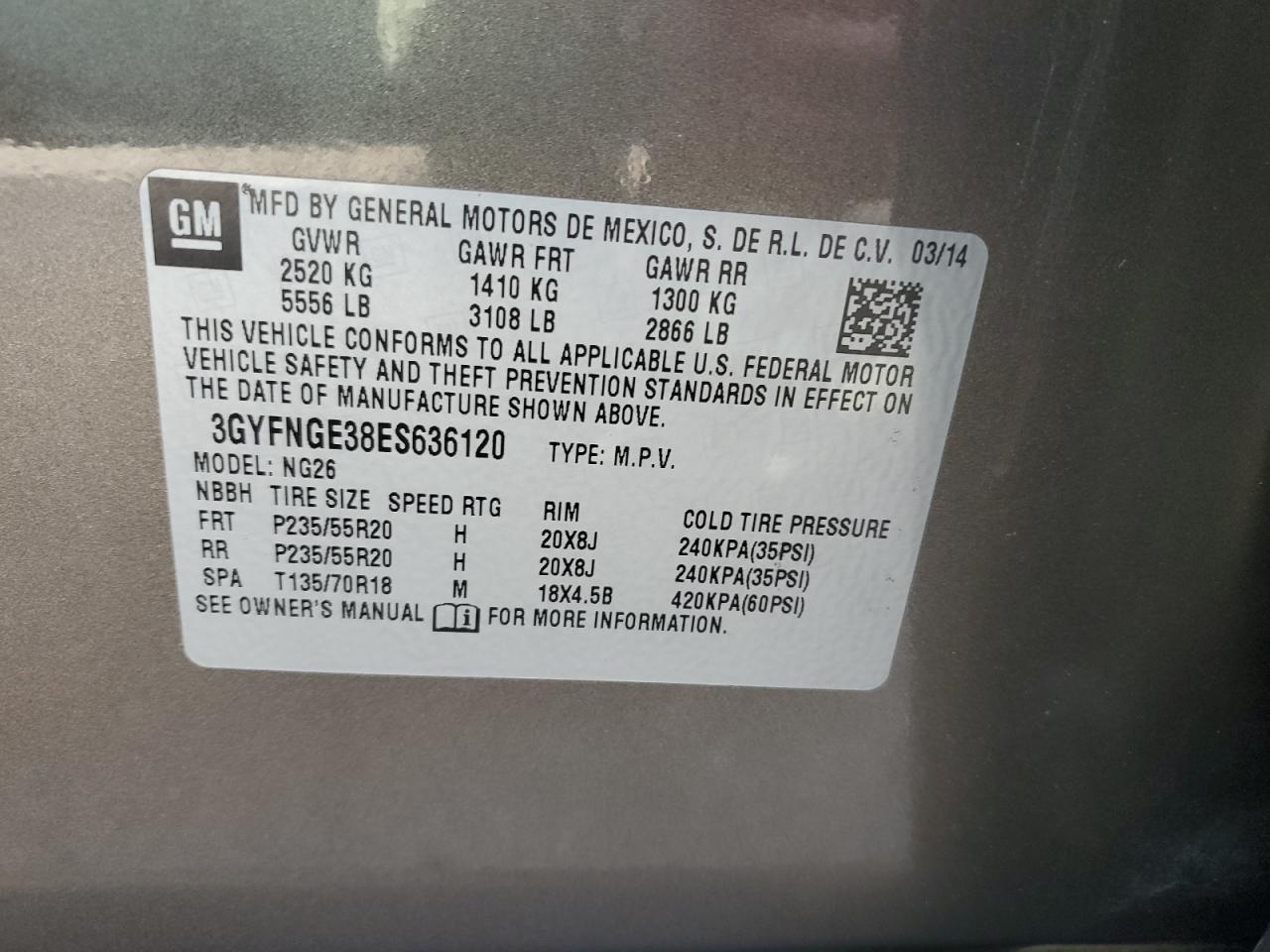 2014 CADILLAC SRX
