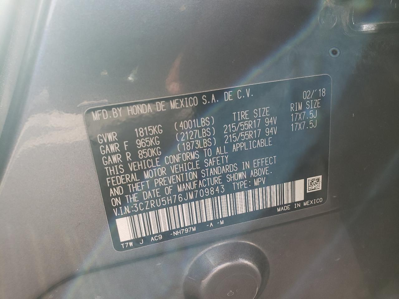 2018 HONDA HR-V