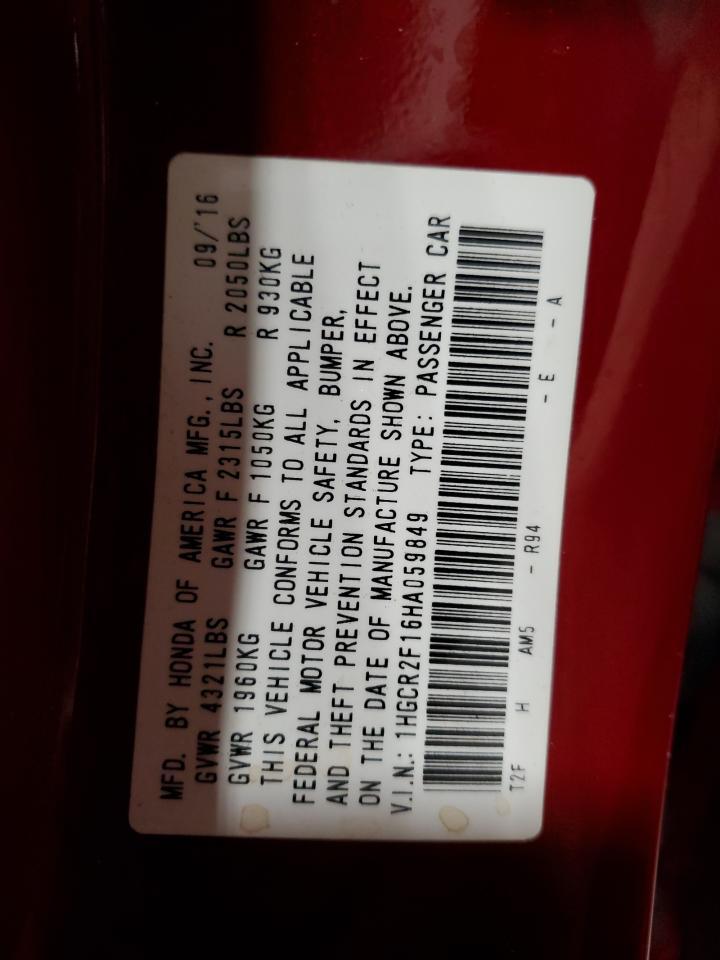 2017 HONDA ACCORD