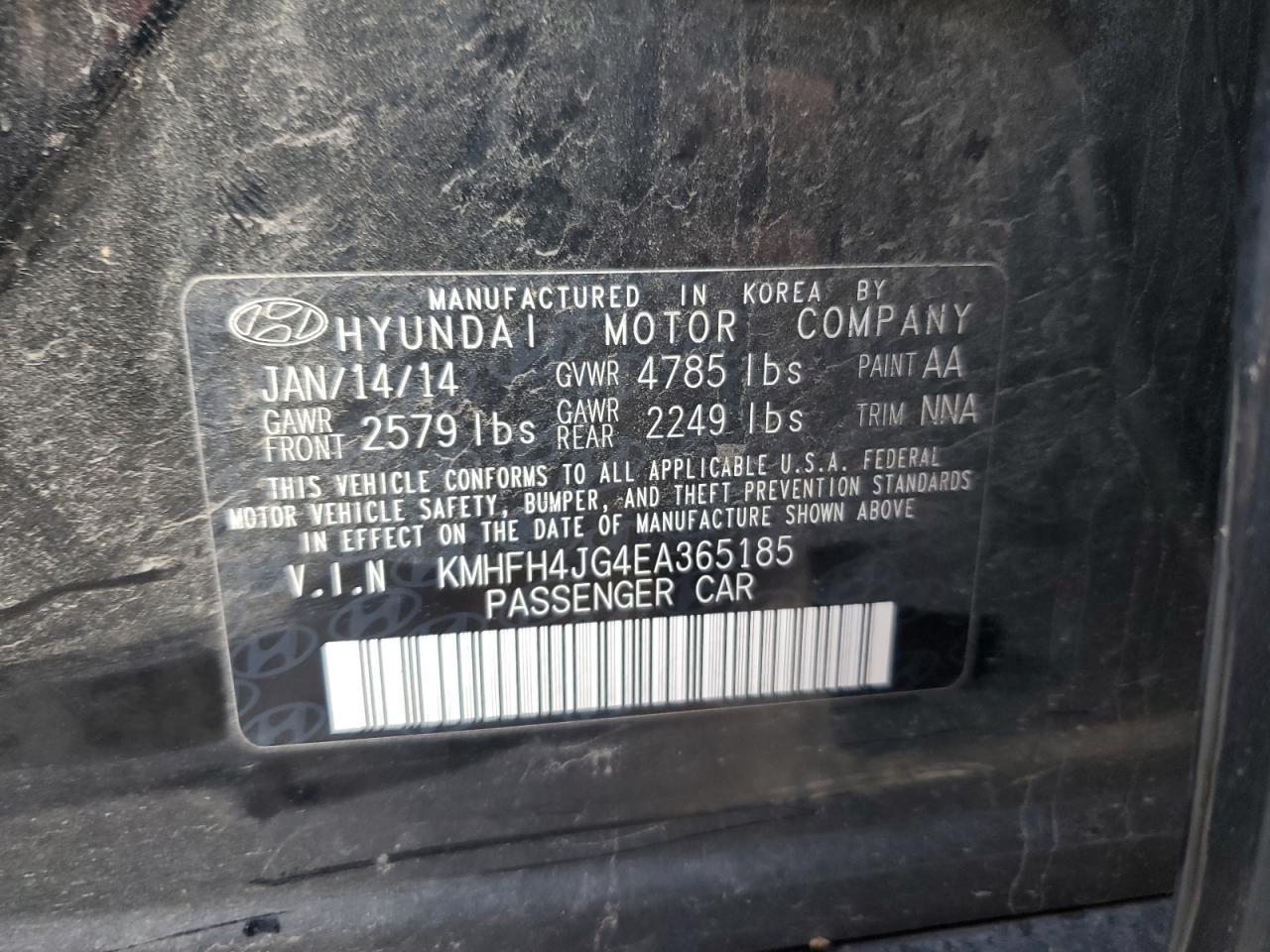 2014 HYUNDAI Azera