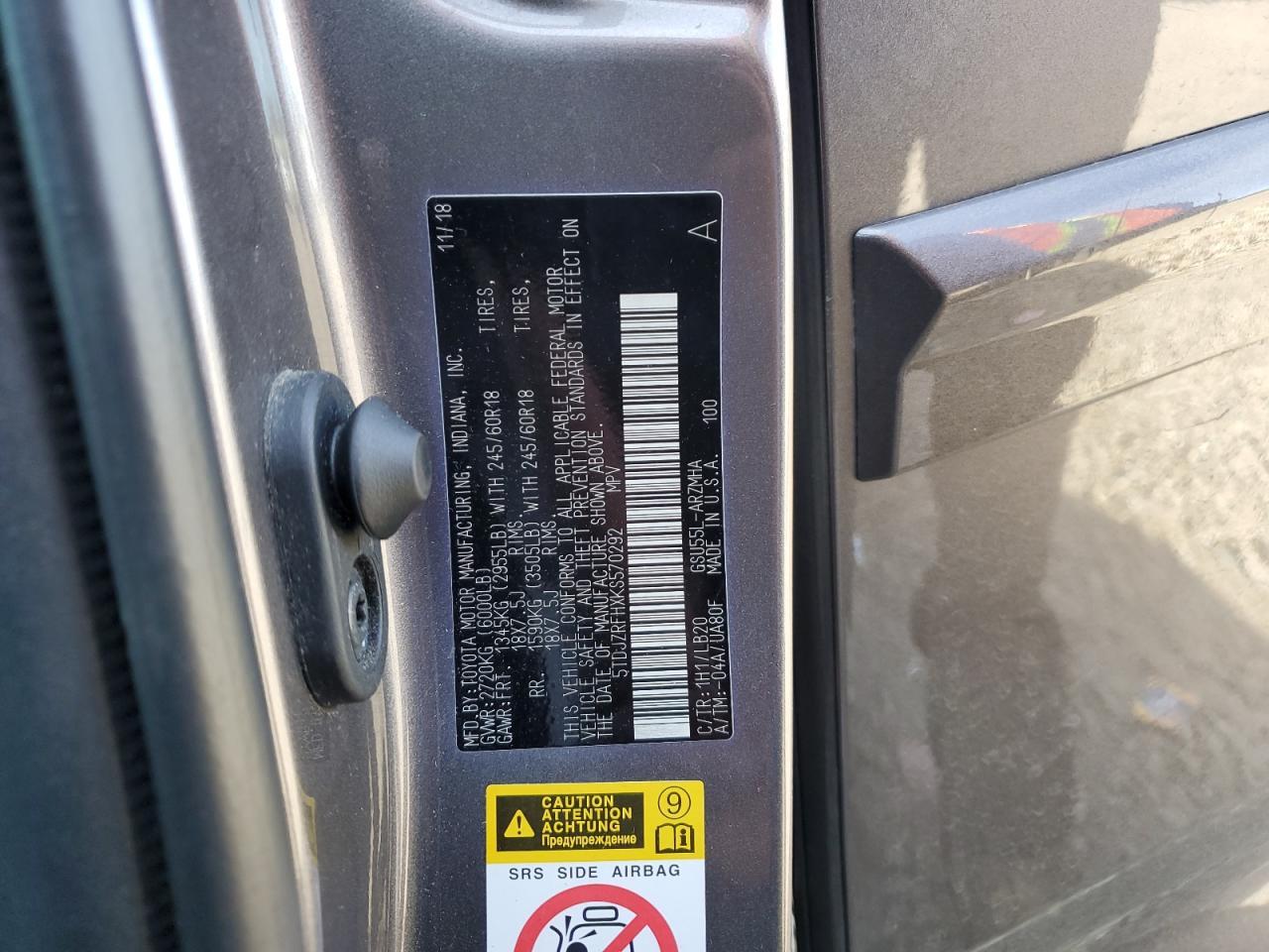2019 TOYOTA HIGHLANDER