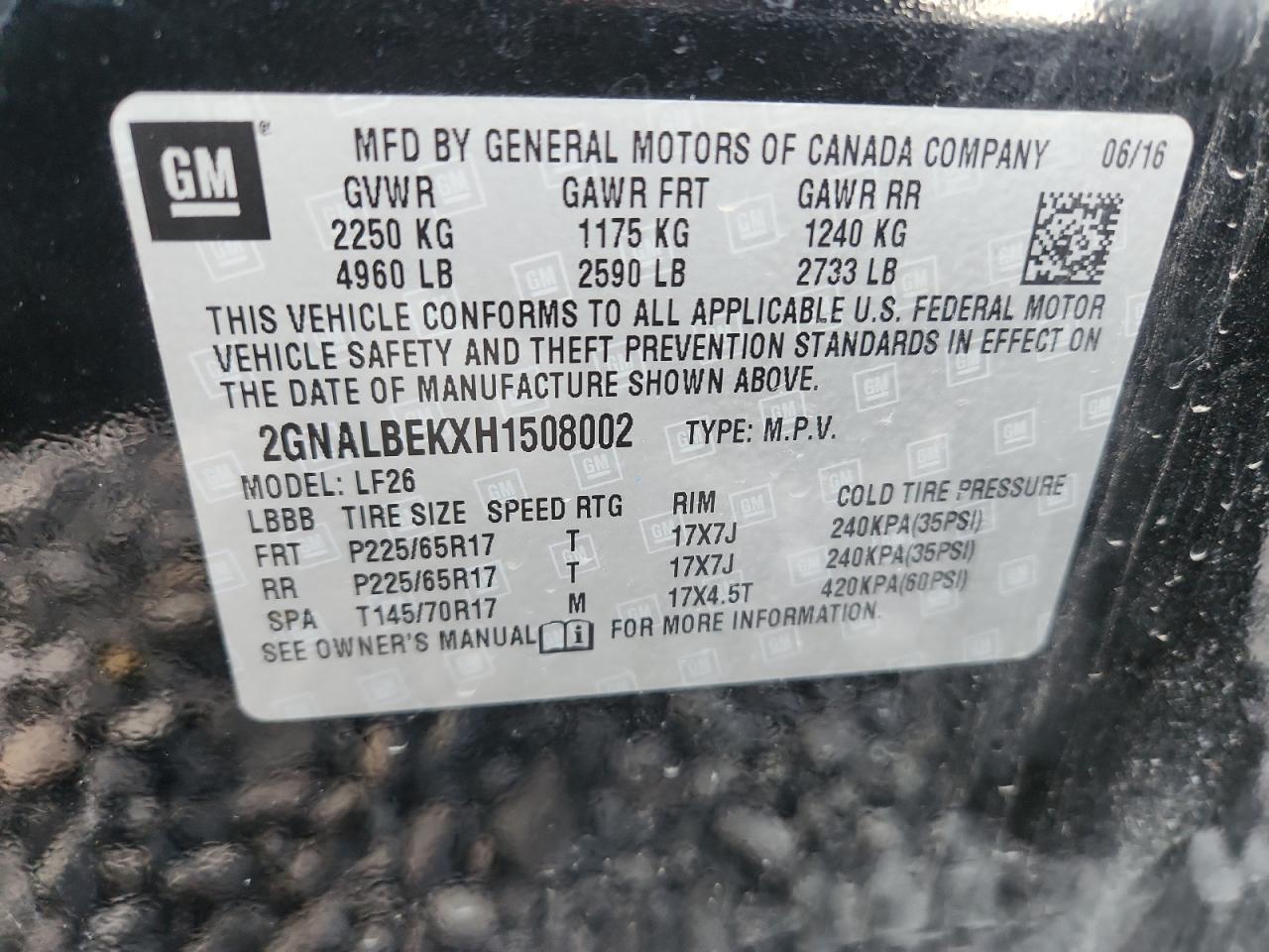 2017 CHEVROLET EQUINOX