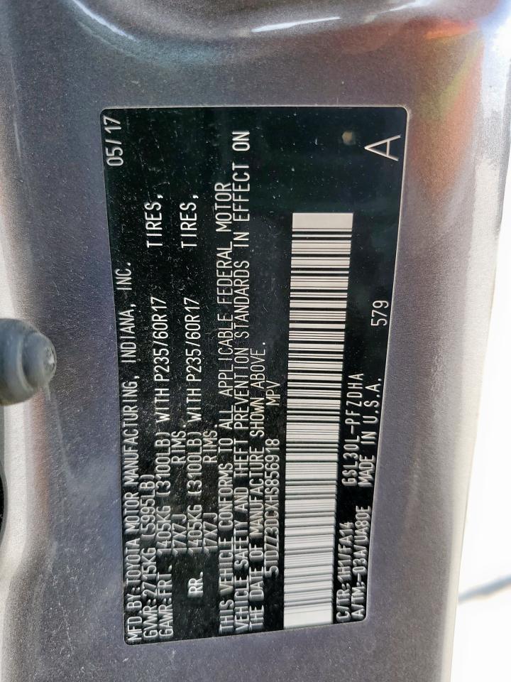 2017 TOYOTA SIENNA