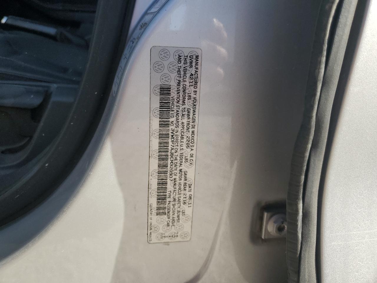2012 VOLKSWAGEN JETTA