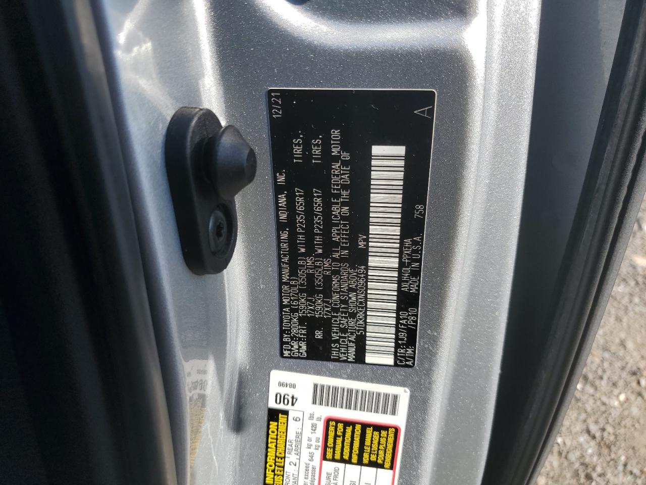 2022 TOYOTA SIENNA
