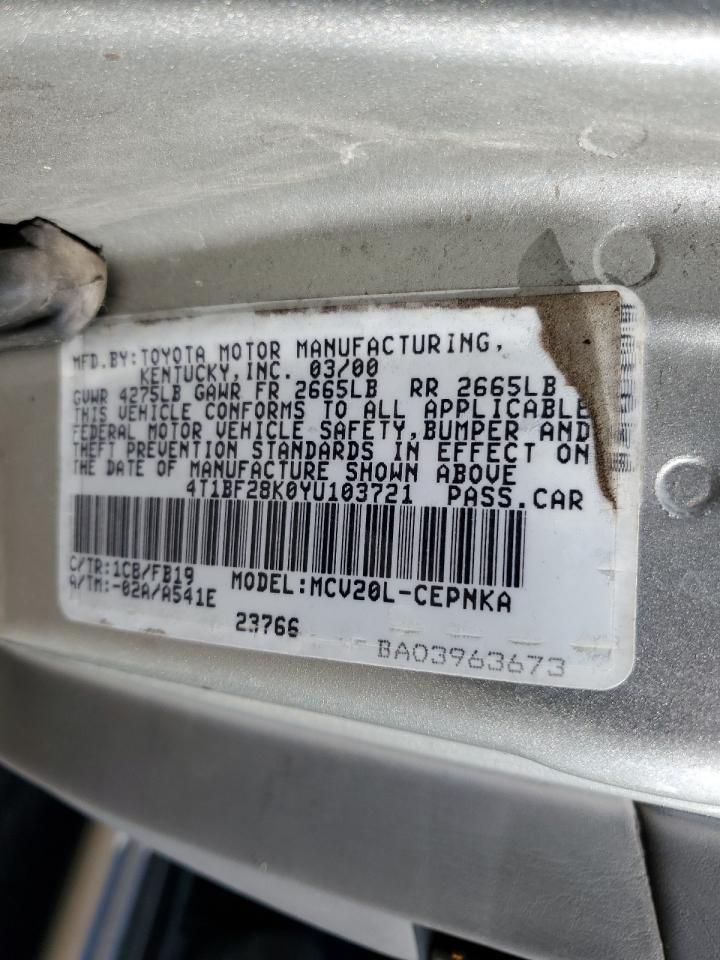 2000 TOYOTA CAMRY