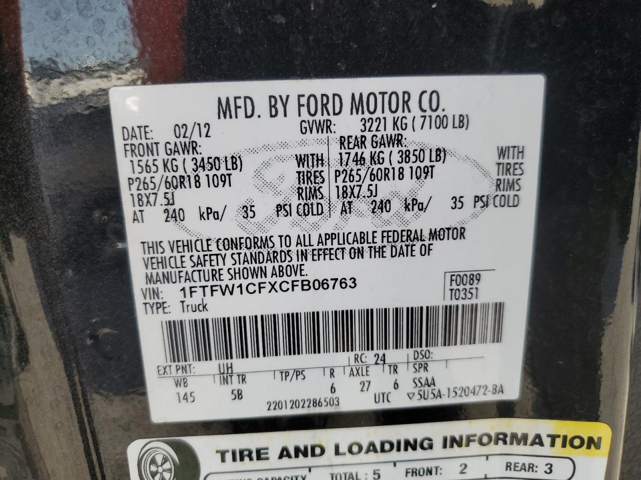 2012 FORD F-150
