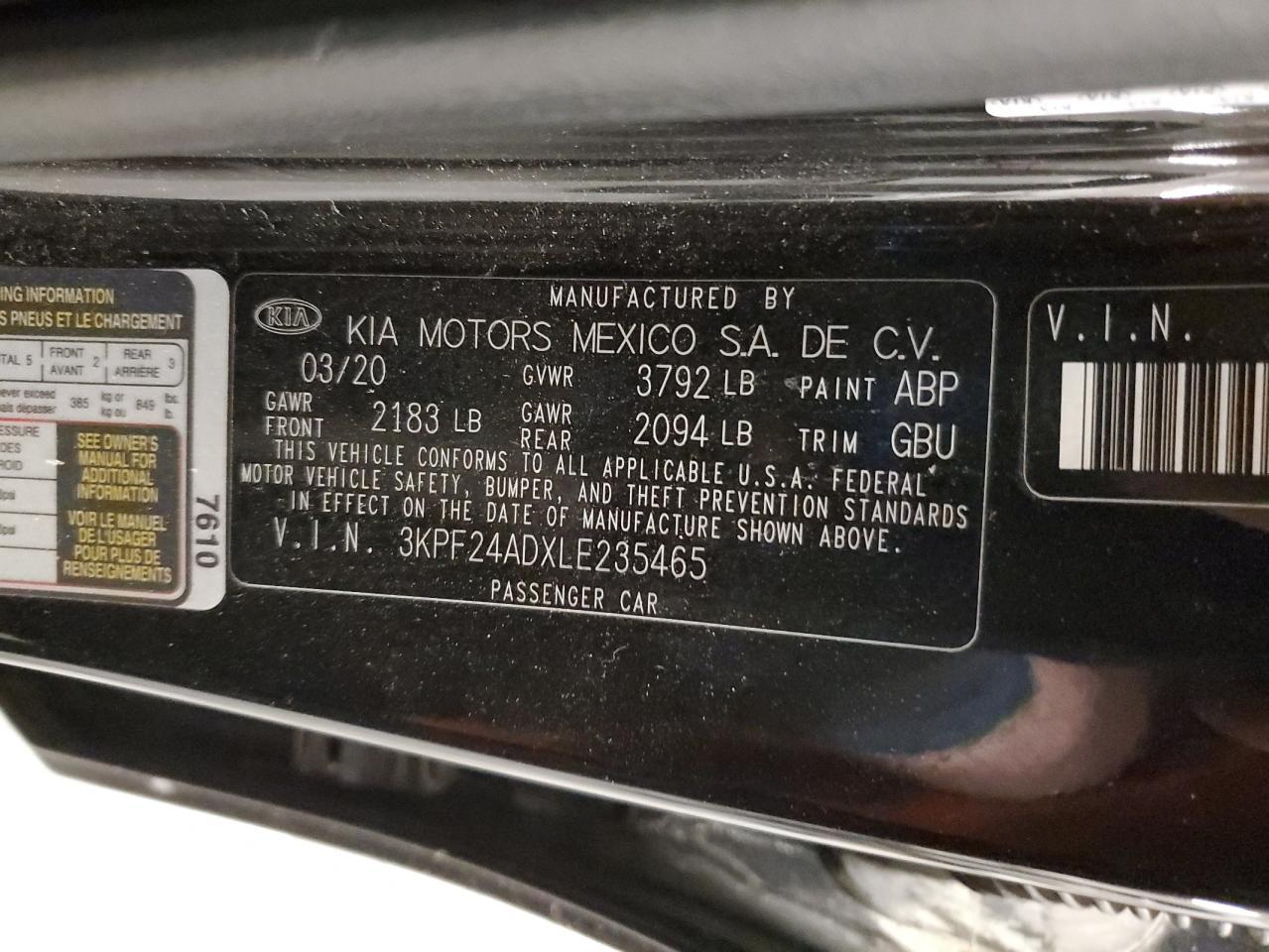2020 KIA FORTE