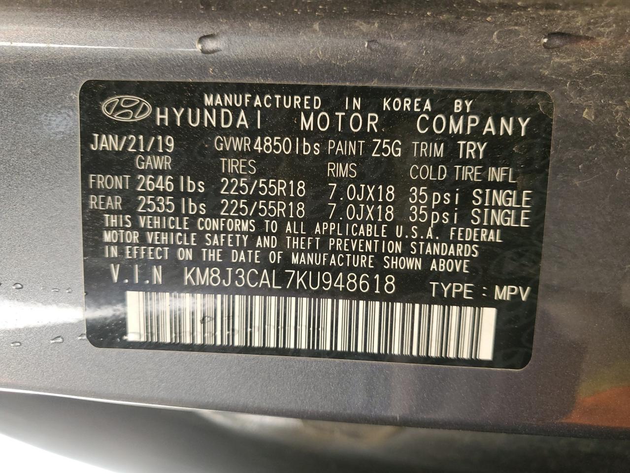 2019 HYUNDAI TUCSON