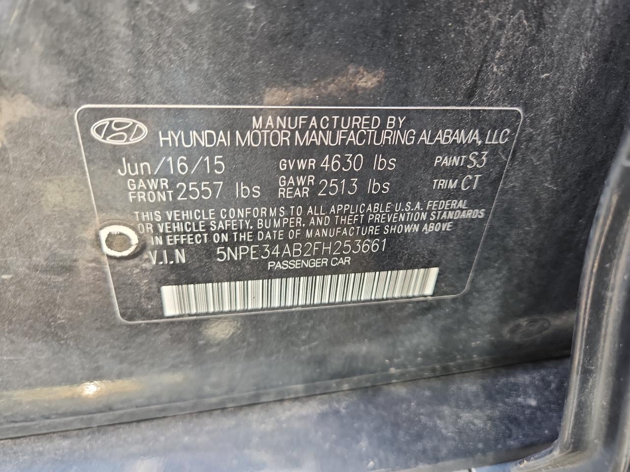 2015 HYUNDAI SONATA