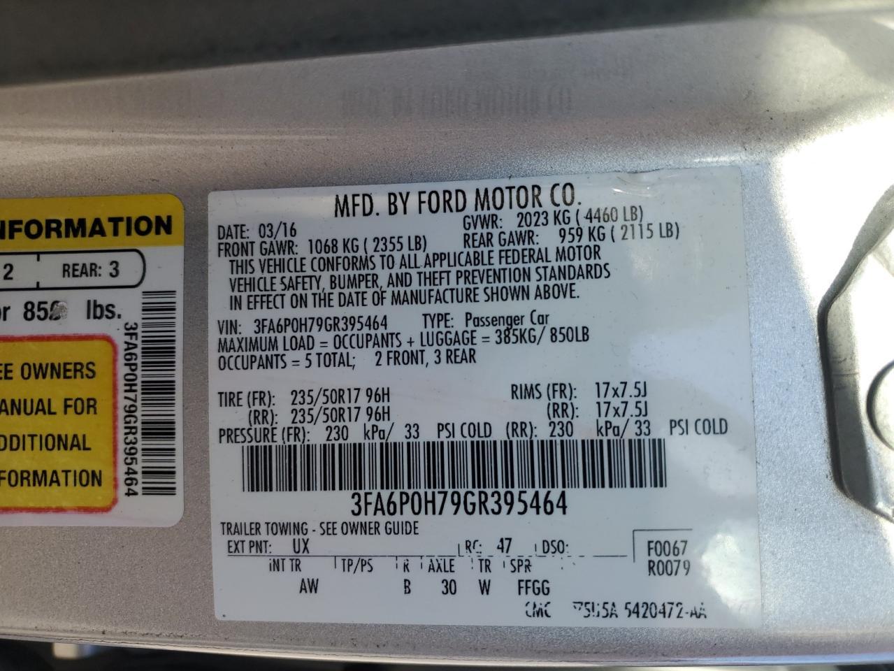2016 FORD FUSION