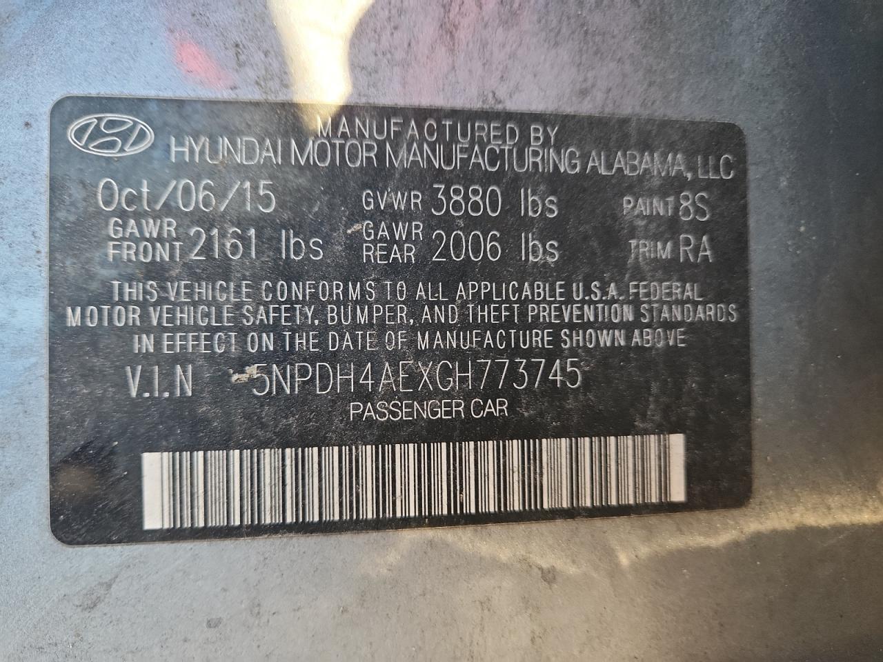 2016 HYUNDAI ELANTRA
