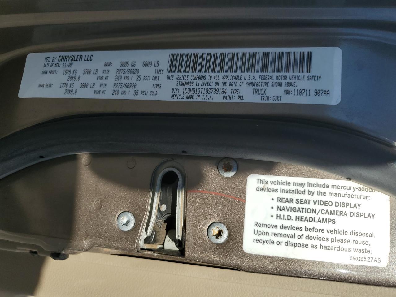 2009 DODGE RAM 1500