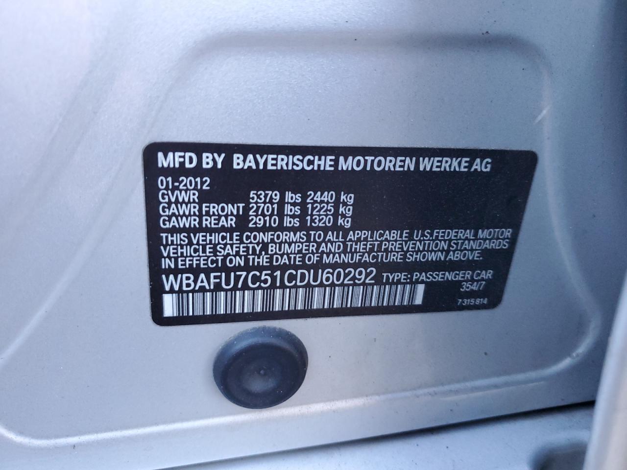 2012 BMW 5 series
