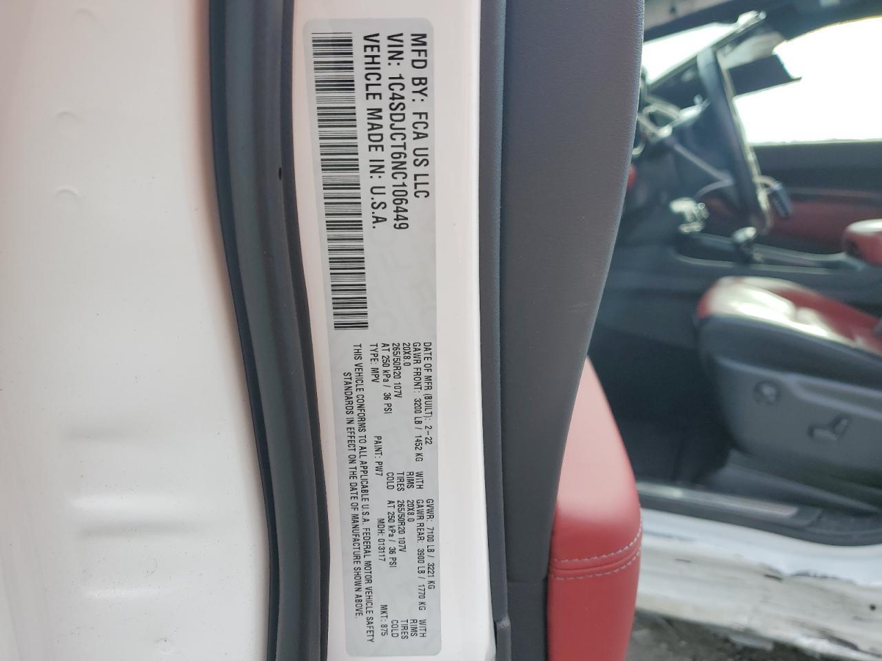 2022 DODGE DURANGO