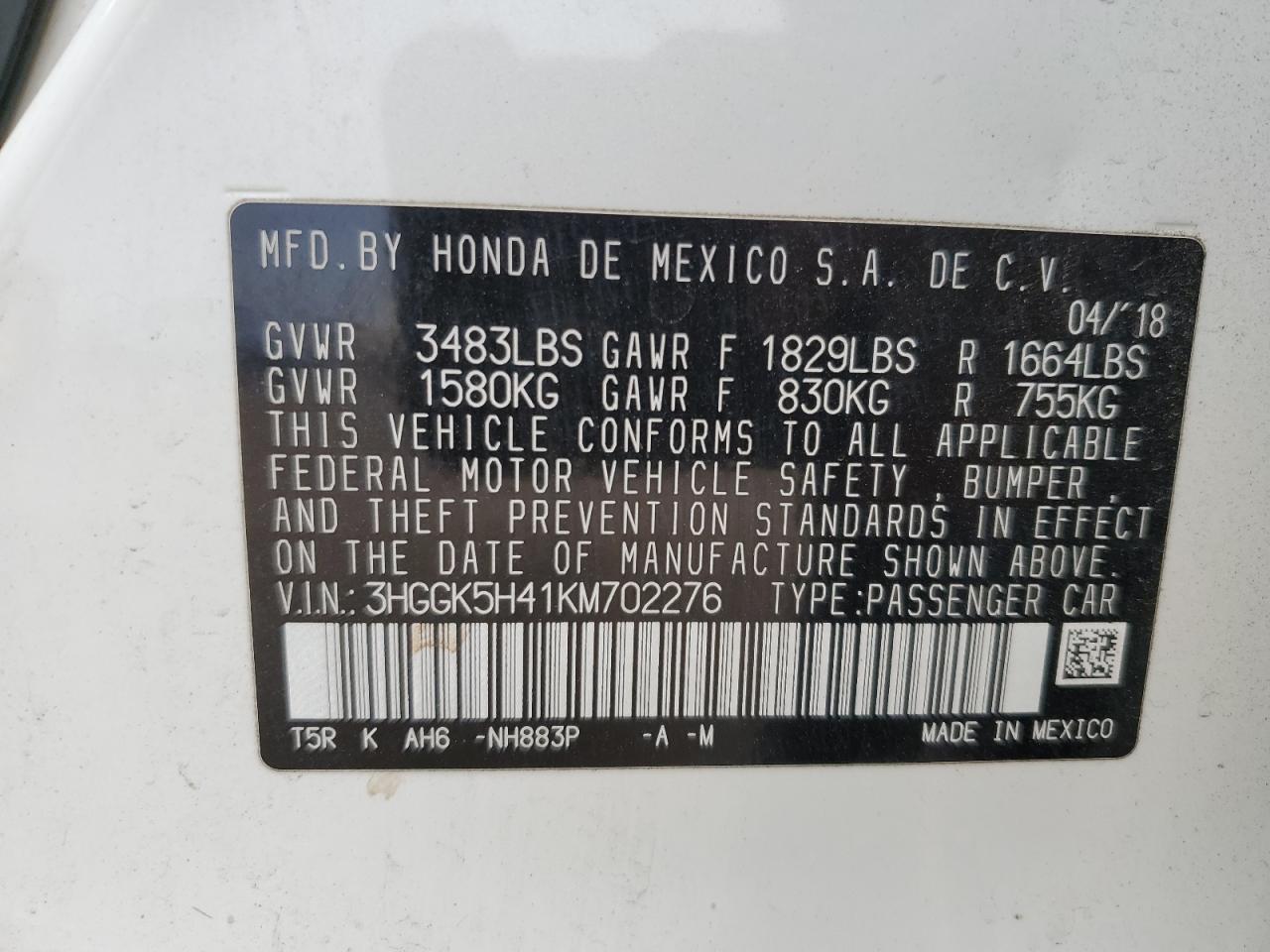 2019 HONDA FIT