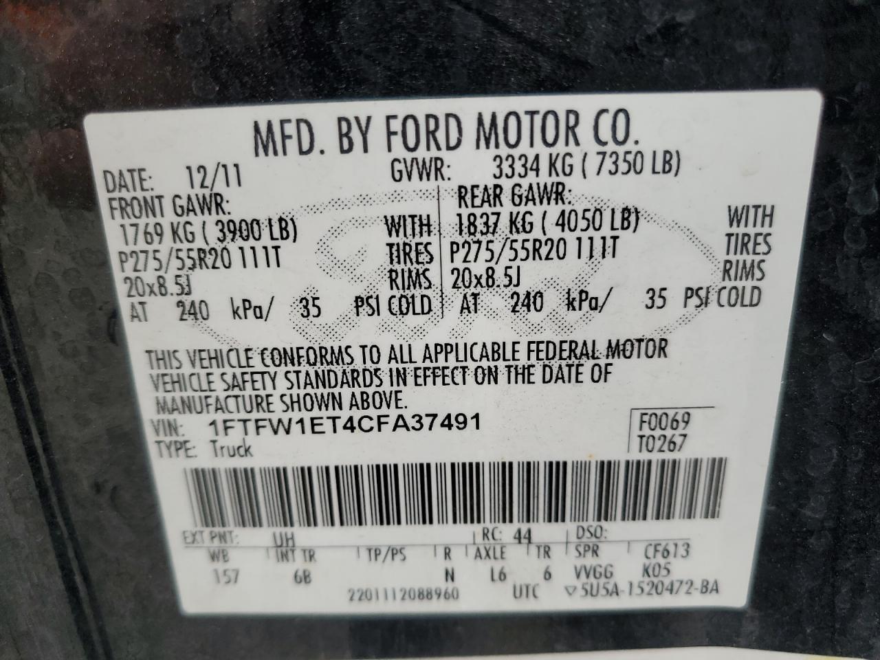 2012 FORD F-150