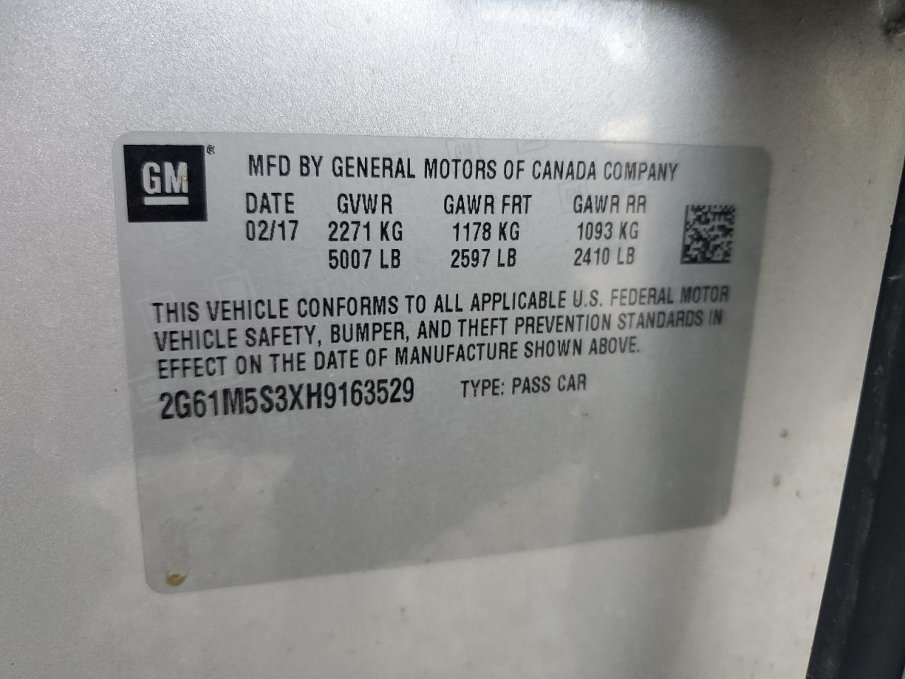 2017 CADILLAC XTS