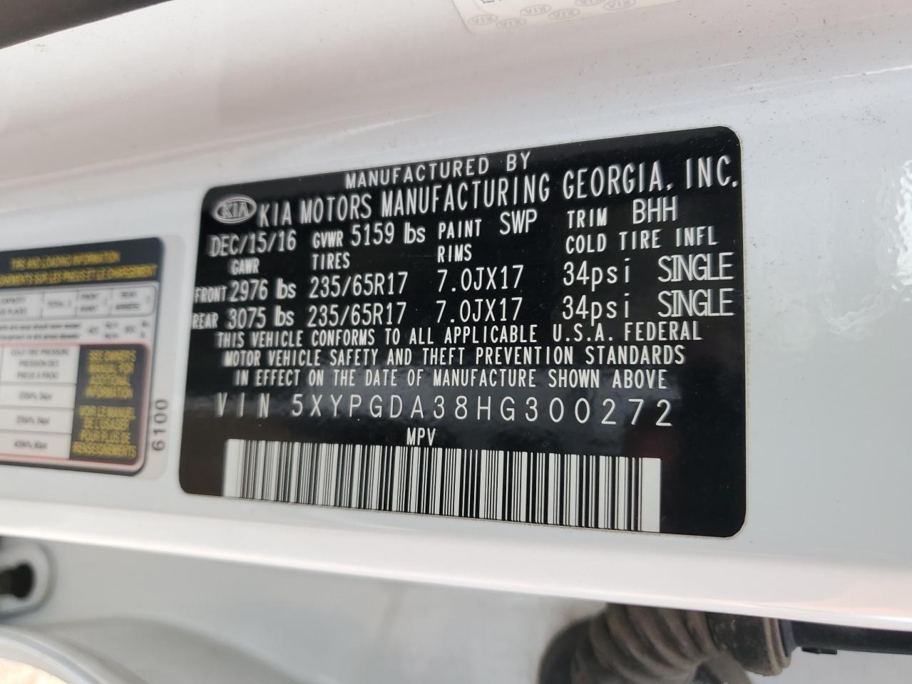 2017 KIA SORENTO