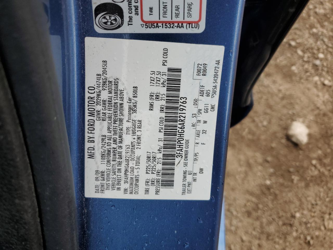 2010 FORD FUSION