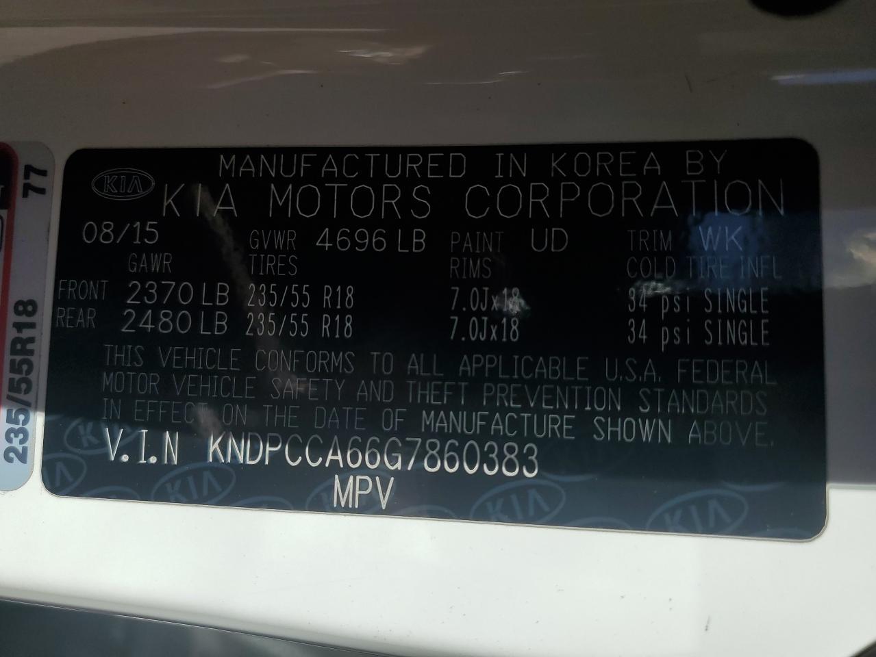 2016 KIA SPORTAGE