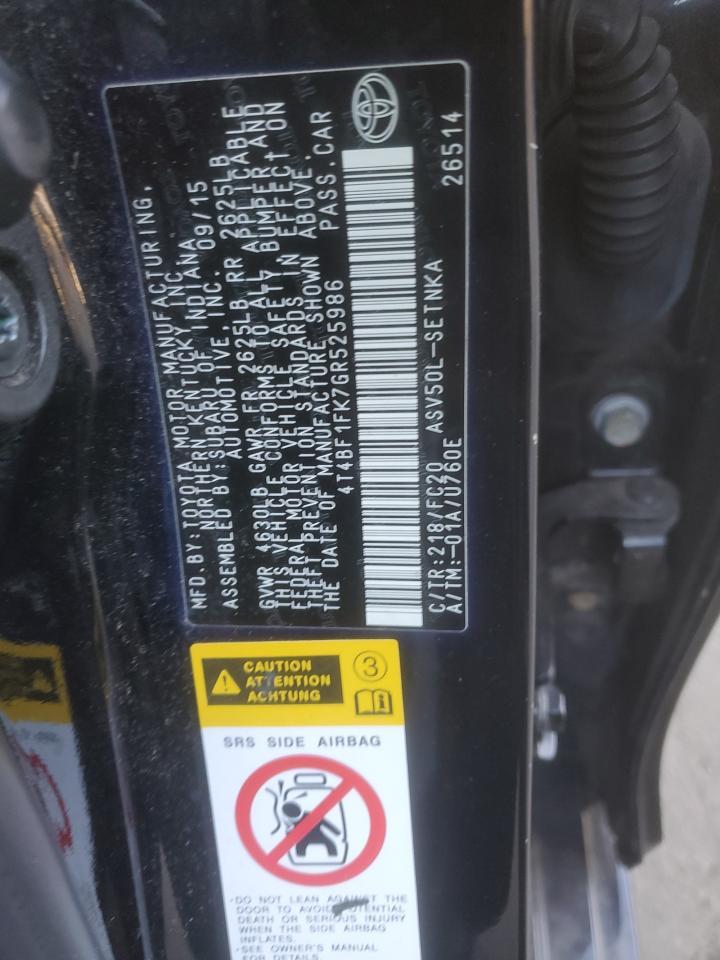 2016 TOYOTA CAMRY