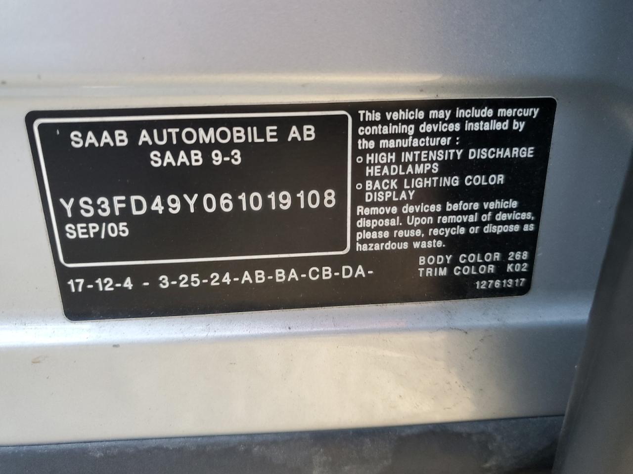 2006 SAAB 9-3
