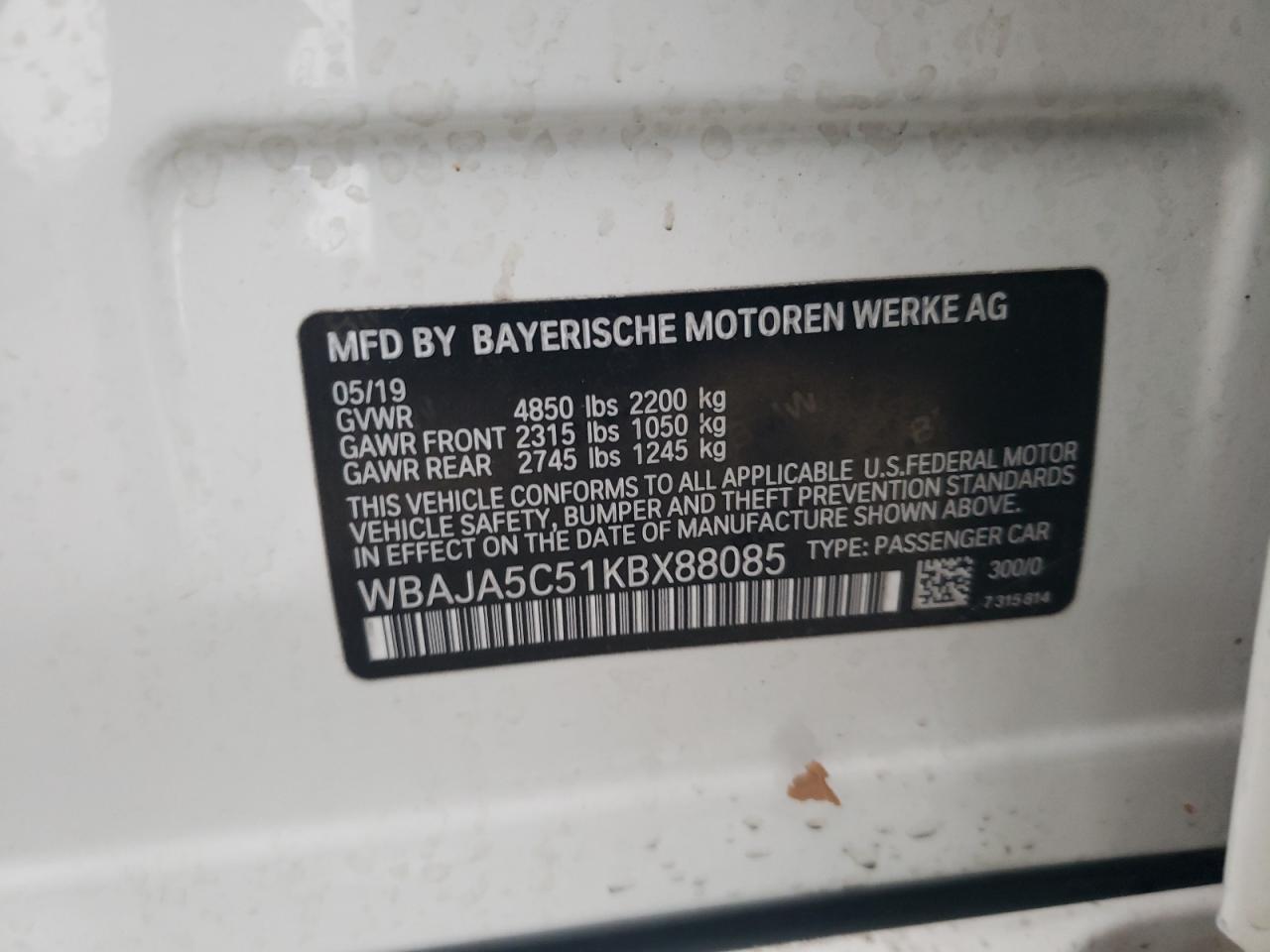 2019 BMW 5 series
