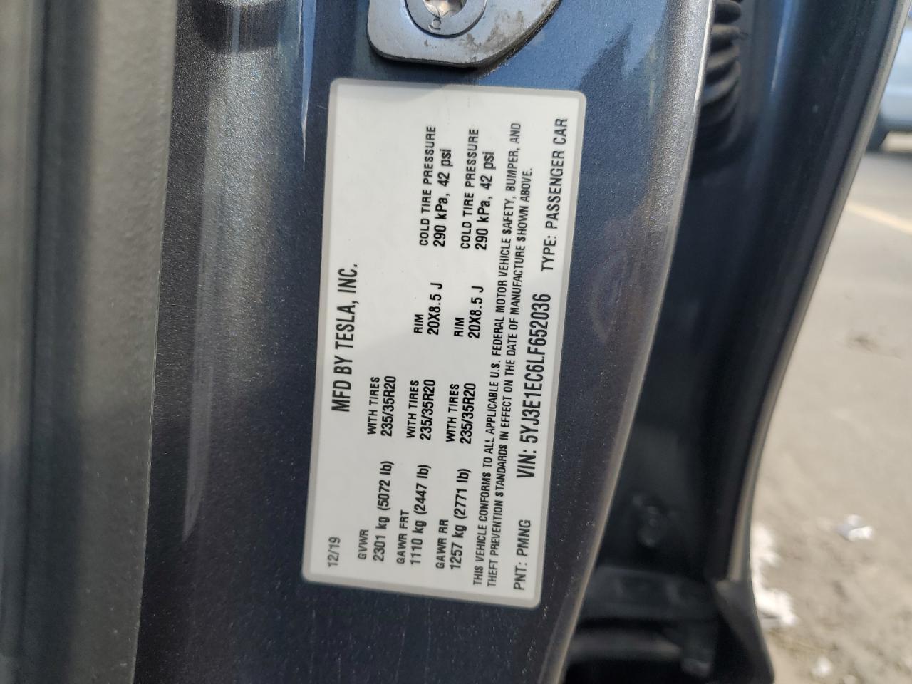 2020 TESLA MODEL 3
